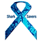 The Shark-Savers logo. A ribbon with sharks swimming in the middle and the text "Shark Savers".